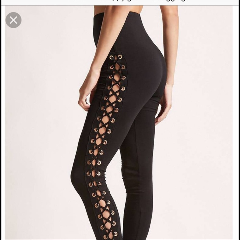 Forever 21 Strappy Grommet Leggings